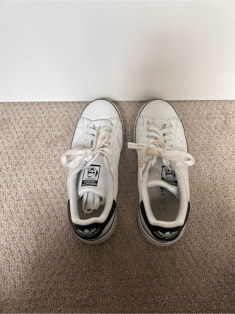 adidas White Sneakers with Black Heel Accent